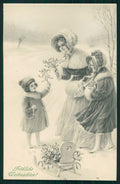 Viennoise Christmas Children M M Vienne serie 465 ABRADED postcard TC3862 – fronte