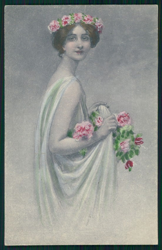 Viennoise Glamour Fashion Lady postcard TC3866 – fronte