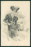 Viennoise Glamour Fashion Lady Car Christmas postcard TC3867 – fronte