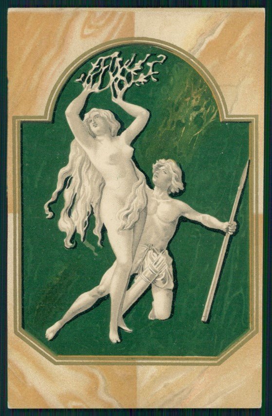Viennoise Art Nouveau Mythology ABRADED postcard TC3874 – fronte