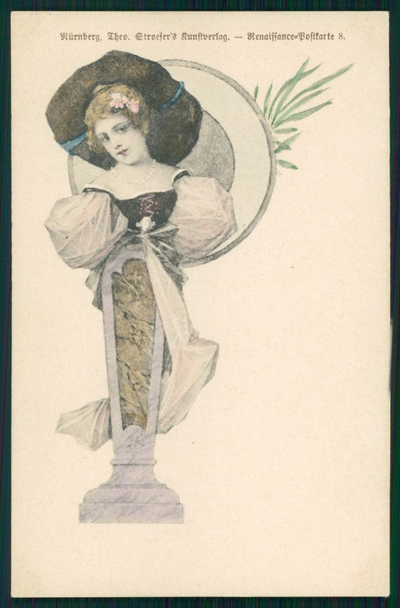 Viennoise Glamour Fashion Lady Theo Stroefer 8 postcard TC3883 – fronte