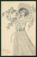 Viennoise Glamour Fashion Lady serie 5025 postcard TC3887 – fronte