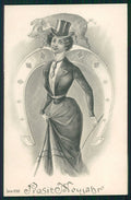 Viennoise Glamour Fashion Lady Pig Luck serie 8182 postcard TC3890 – fronte