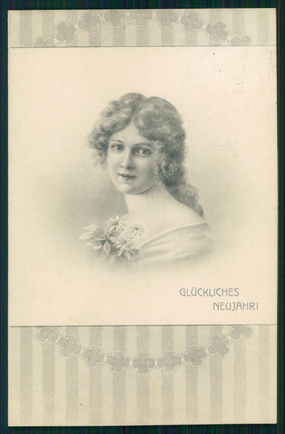 Viennoise Glamour Fashion Lady serie 400 postcard TC3892 – fronte
