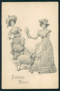 Viennoise Easter Glamour Fashion Lady B K W I postcard TC3916 – fronte