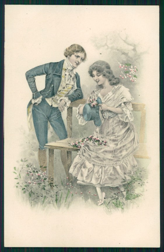 Viennoise Romantic Couple serie 2158 postcard TC3917 – fronte