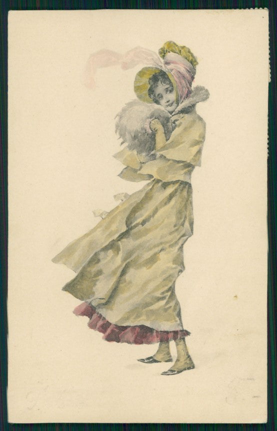 Viennoise Glamour Fashion Lady postcard TC3924 – fronte