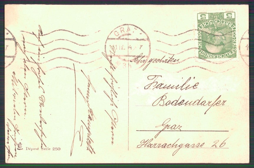 Artist Signed Viennoise Kratki Romantic Couple serie 250 postcard TC3925 – retro