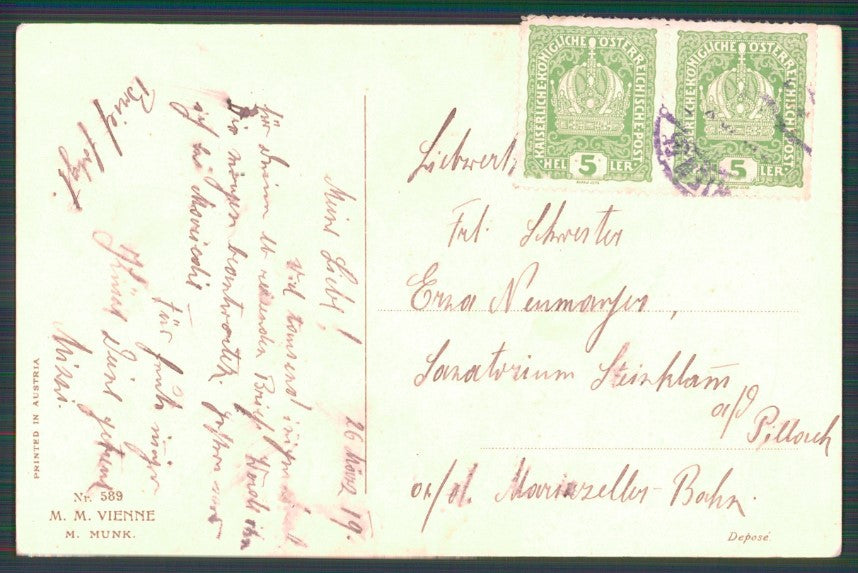 Artist Signed Viennoise I M J Children M M Vienne 589 postcard TC3970 – retro
