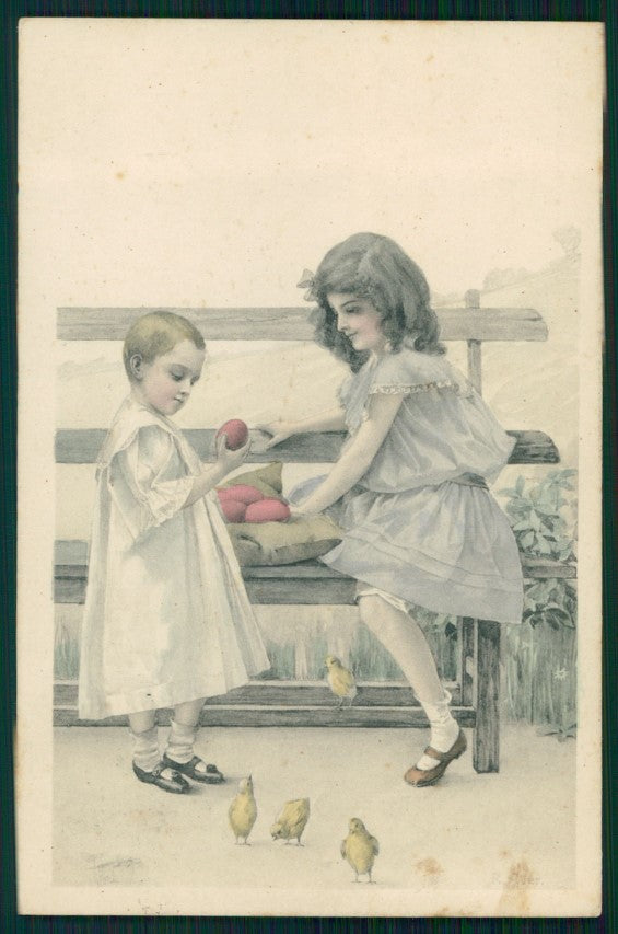 Viennoise Easter Children postcard TC3992 – fronte