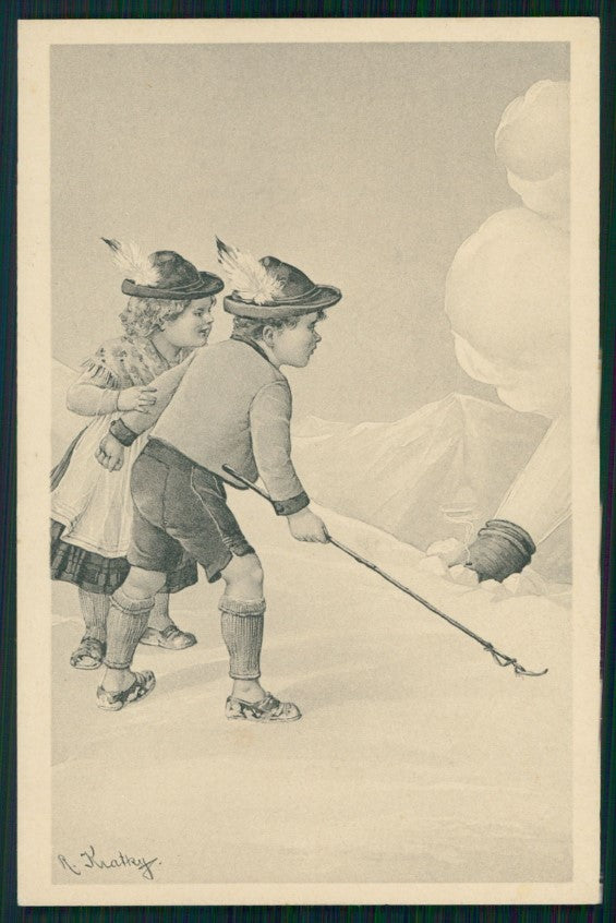 Artist Signed Viennoise Kratki Kratki Children T S N 625 postcard TC4001 – fronte