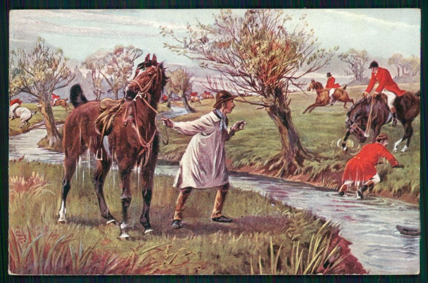 Viennoise Horse Fox Hunting M M Vienne 337 postcard TC4023 – fronte