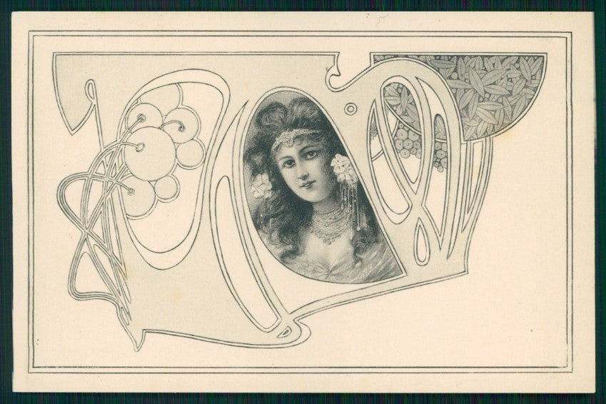 Viennoise Art Nouveau Lady M M Vienne postcard TC4030 – fronte