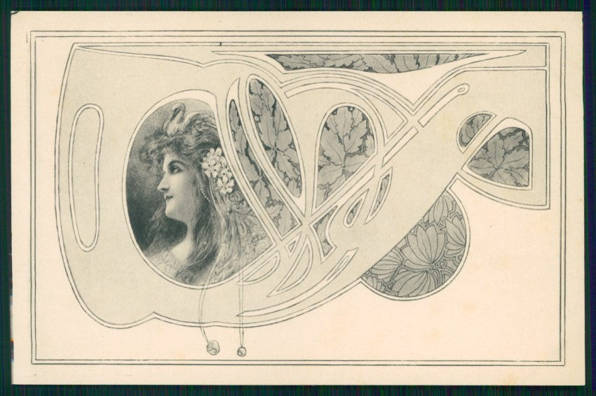 Viennoise Art Nouveau Lady M M Vienne postcard TC4031 – fronte