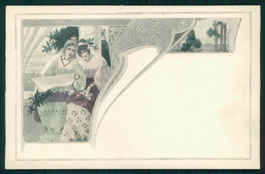 Artist Signed Viennoise S. Hauby ? Art Nouveau Lady M M Vienne postcard TC4036 – fronte