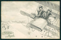 Viennoise Romantic Couple Airplane 5250 postcard TC4042 – fronte