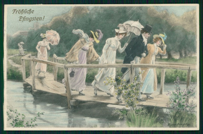 Artist Signed Viennoise Frank Kingsley Lady M M Vienne 567 postcard TC4056 – fronte