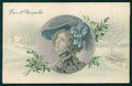 Viennoise Glamour Fashion Lady Christmas serie 42 postcard TC4058 – fronte