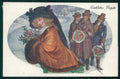 Artist Signed Viennoise Schubert Glamour Fashion Lady Big Hat postcard TC4062 – fronte