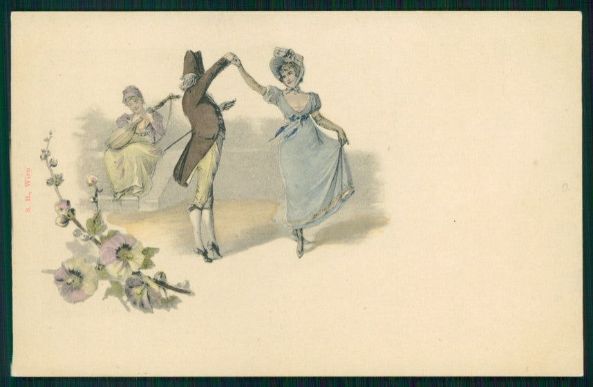 Viennoise Dancing Couple postcard TC4063 – fronte