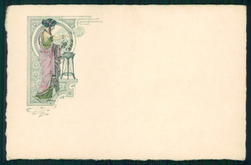 Viennoise Art Nouveau Lady postcard TC4073 – fronte