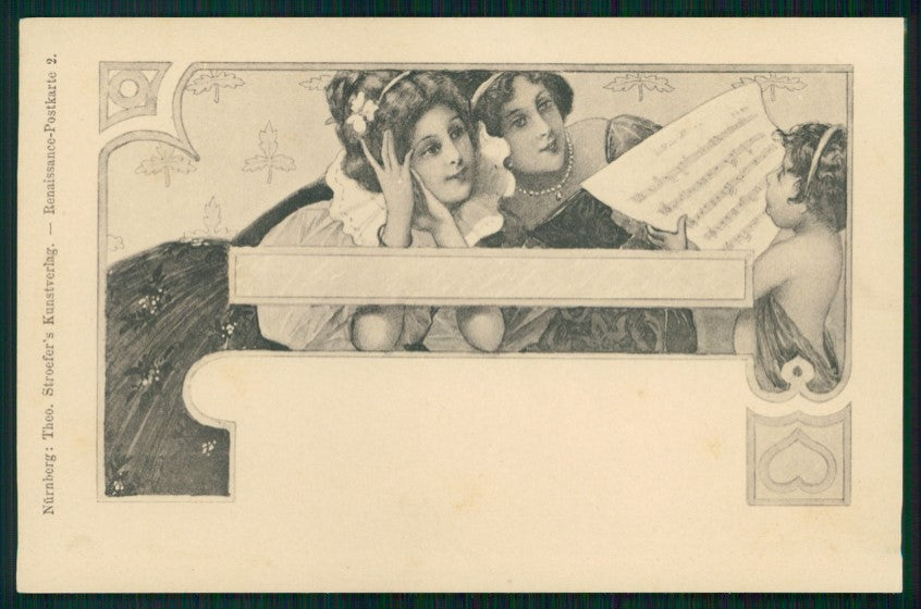Viennoise Art Nouveau Lady Theo Stroefer serie 2 postcard TC4086 – fronte