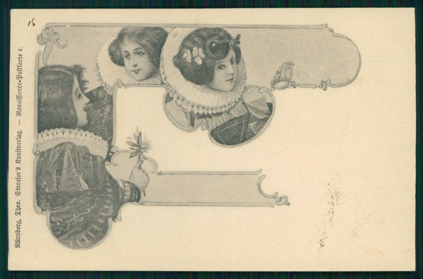 Viennoise Art Nouveau Lady Theo Stroefer serie 4 postcard TC4088 – fronte