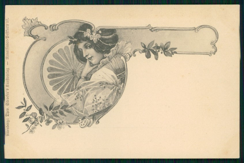 Viennoise Art Nouveau Lady Theo Stroefer serie 17 postcard TC4089 – fronte
