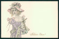 Viennoise Art Nouveau Easter Glamour Fashion Lady 10038 postcard TC4093 – fronte