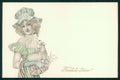 Viennoise Art Nouveau Easter Glamour Fashion Lady 10038 postcard TC4094 – fronte