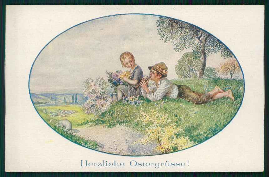 Viennoise Easter Children 1204 postcard TC4100 – fronte
