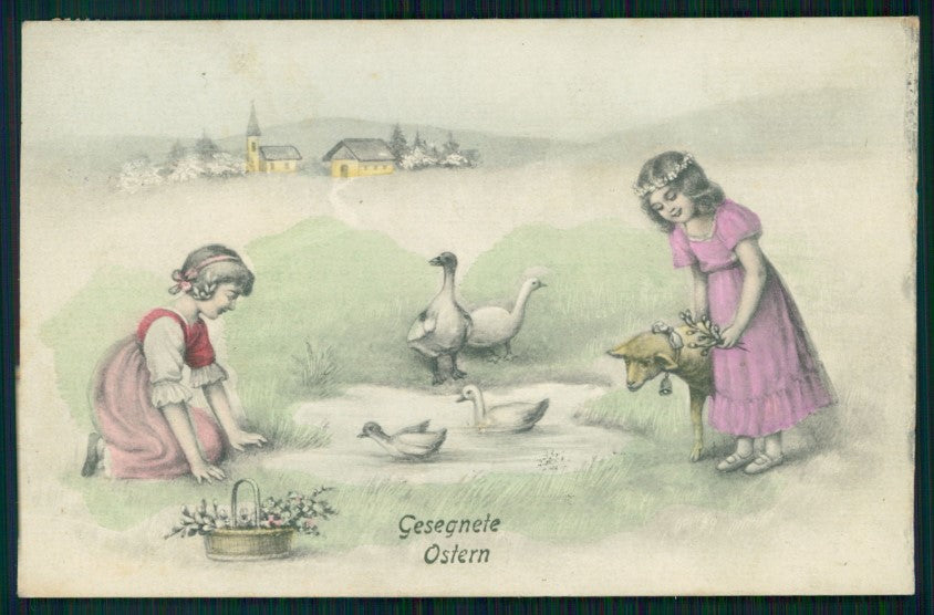 Viennoise Easter Children postcard TC4109 – fronte
