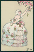Artist Signed Chiostri Art Deco Lady Ballerini Fratini serie 163 pc TC4136 – fronte