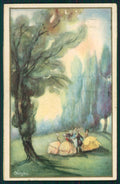 Artist Signed Chiostri Art Deco Couple Ballerini 280 PIN HOLE TEARED pc TC4140 – fronte