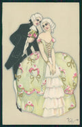 Artist Signed Chiostri Art Deco Couple Ballerini Fratini serie 164 pc TC4148 – fronte