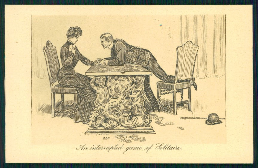 Artist Signed Charles Dana Gibson Lady Playing Cards serie 185 postcard TC4204 – fronte