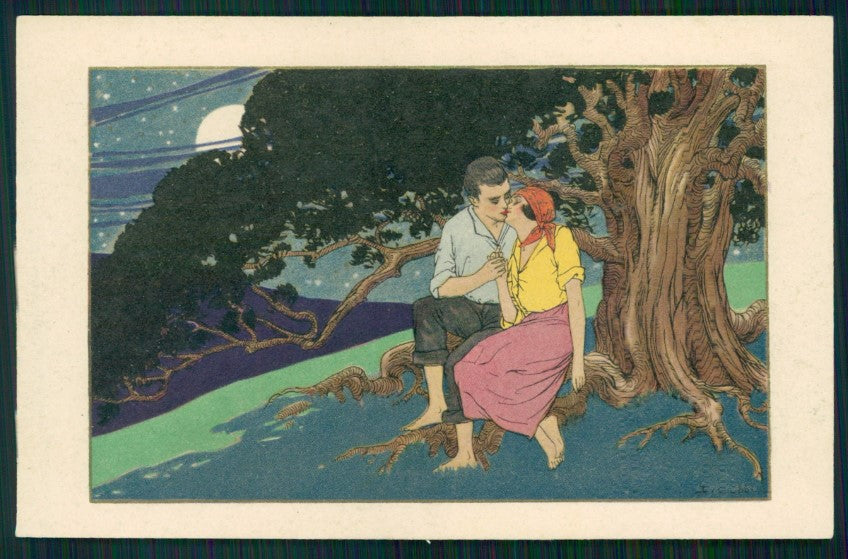 Artist Signed Gobbi Art Deco Romantic Couple serie 2479 postcard TC4231 – fronte