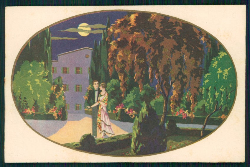 Artist Signed Max Ninon Accornero Art Deco Romantic Couple Degami 2163 pc TC4240 – fronte