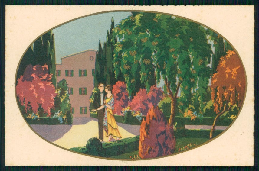 Artist Signed Max Ninon Accornero Art Deco Romantic Couple Degami 2163 pc TC4241 – fronte