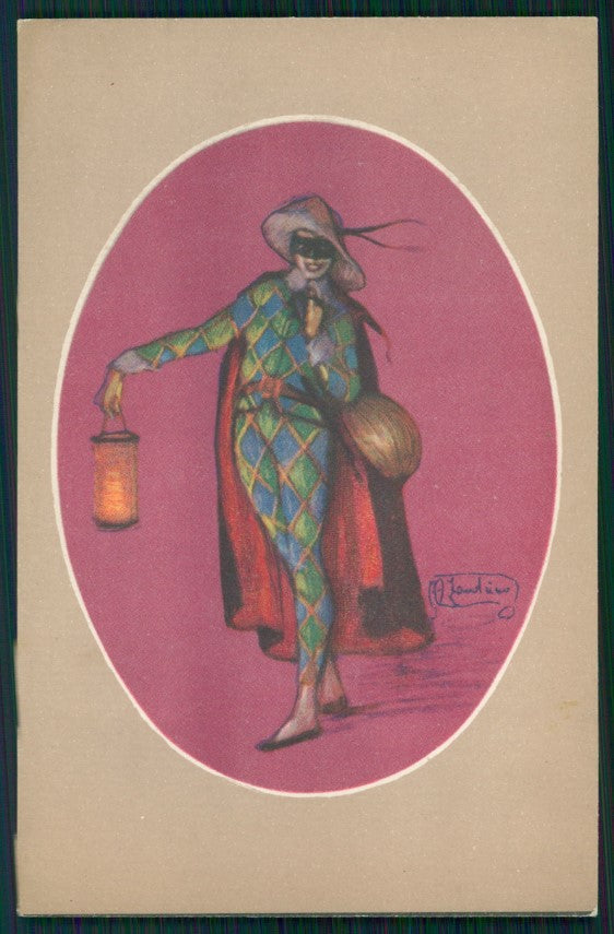 Artist Signed A. Zandrino Arlecchino Harlequin serie 104-4 postcard TC4247 – fronte