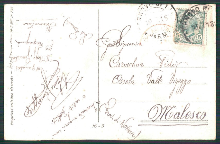 Artist Signed A. Zandrino Glamour Fashion Lady serie 16-5 postcard TC4253 – retro