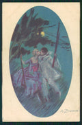 Artist Signed Zandrino Pierrot Columbine serie 139-5 postcard TC4267 – fronte