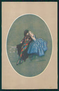 Artist Signed Zandrino Arlecchino Harlequin Columbine serie 5-6 postcard TC4269 – fronte