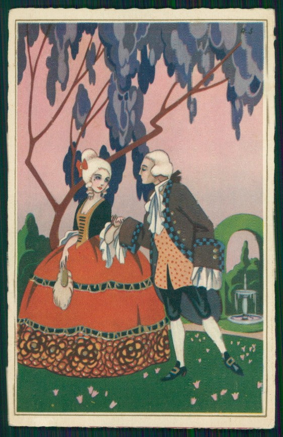 Artist Signed Sgrilli Art Deco Couple serie 2179 postcard TC4298 – fronte