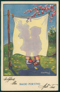 Artist Signed Sgrilli Kissing Children serie 1788-2 postcard TC4307 – fronte
