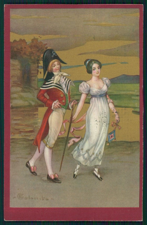 Artist Signed Colombo Romantic Couple serie 2167 postcard TC4320 – fronte