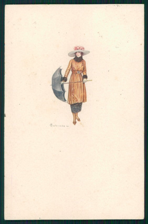 Artist Signed Colombo Glamour Fashion Lady serie 514-3 postcard TC4324 – fronte