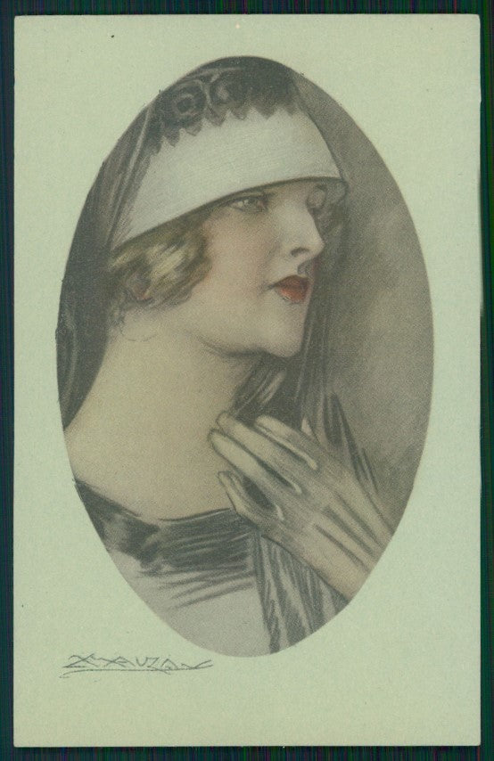 Artist Signed Mauzan Fashion Glamour Lady serie 297- 6 postcard TC4346 – fronte