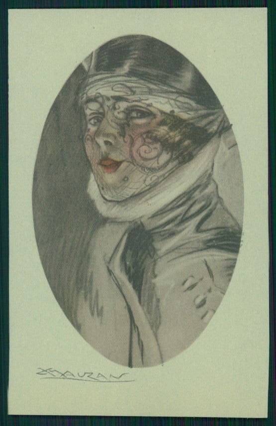Artist Signed Mauzan Fashion Glamour Lady serie 297-4 postcard TC4350 – fronte