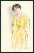 Artist Signed Mauzan Fashion Glamour Lady serie 202-1 postcard TC4356 – fronte